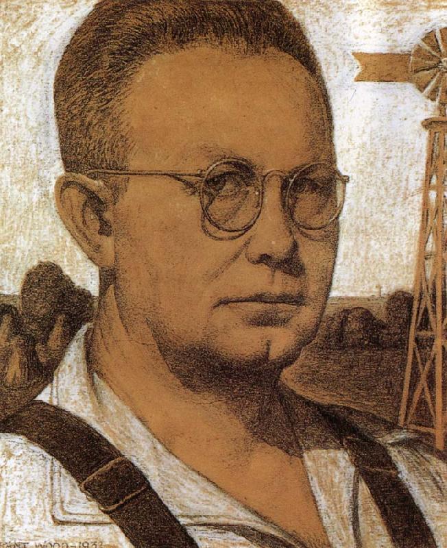 Grant Wood The Study of Self-Portrait oil painting image